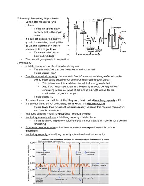 Lecture 2 Respiration 2 Spirometry Measuring Lung Volumes