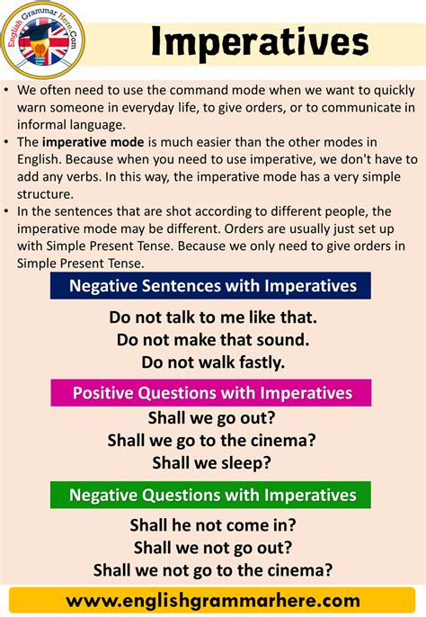 Imperatives Definition And Examples English Grammar Here