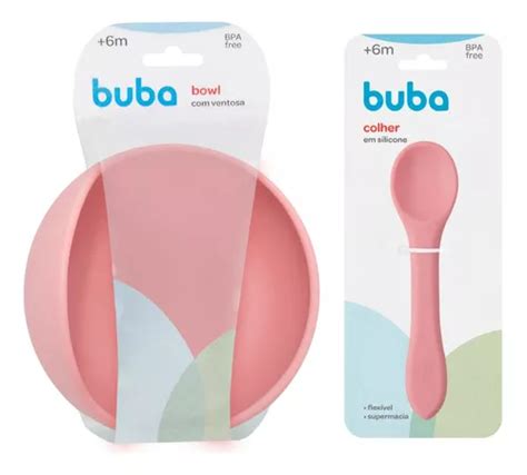 Kit Bowl Ventosa E Colher Em Silicone Rosa Blw Bebê Buba MercadoLivre