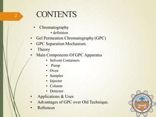 Gel Permeation Chromatography Gpc Technique Ppt