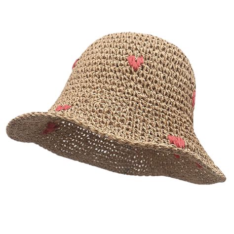 Hibalala 56 58cm Head Circumference Love Fisherman Hat Female Sunscreen