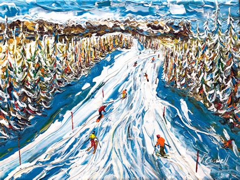 Megeve Skiing Painting Pete Caswell Ski Art Paintings Ski Prints