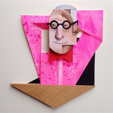 Paper Portrait Of Wally Olins By Helen Musselwhite