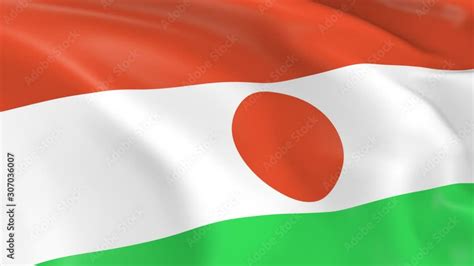 Photo Realistic Slow Motion Khd Flag Of The Niger Waving In The Wind