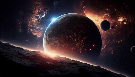 a desktop wallpaper, 3D planets and shapes in space, 4K