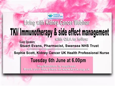 Webinar – TKI/Immunotherapy and side effect management - Kidney Cancer UK