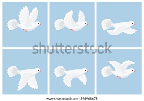 Vector Illustration Cartoon Flying Dove Animation Stock Vector (Royalty ...