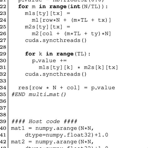 Matrix Multiplication Code In Python With Numba Download Scientific Diagram