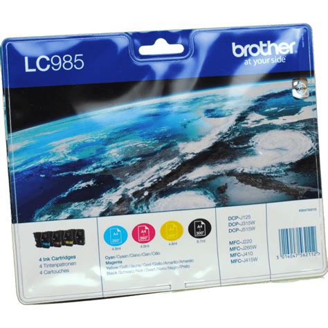 Brother LC 985 Tinten Multipack 4 Farbig CMYK