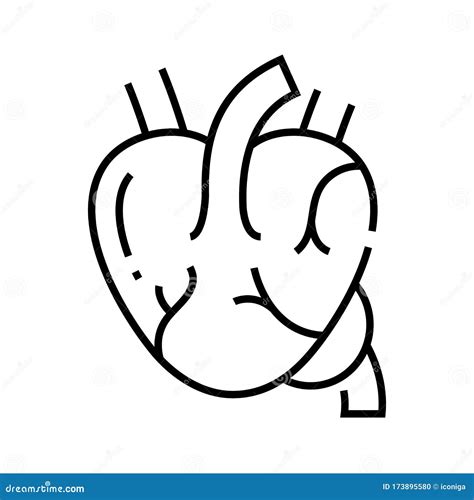 Heart Illness Line Icon Concept Sign Outline Vector Illustration