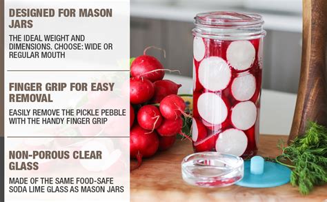 Masontops Pickle Pebble Glass Infinity Weights For Fermenting