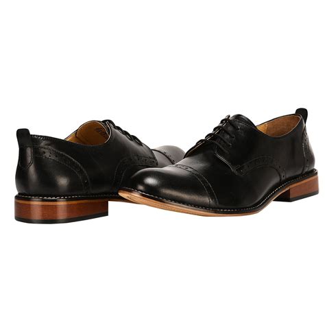 Libertyzeno Mens Formal Leather Oxford Style Dress Shoes Black