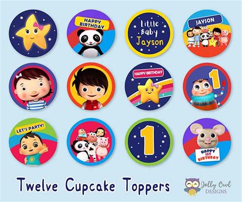 Little Baby Bum Birthday Party Cupcake Toppers Or Label - Personalized ...