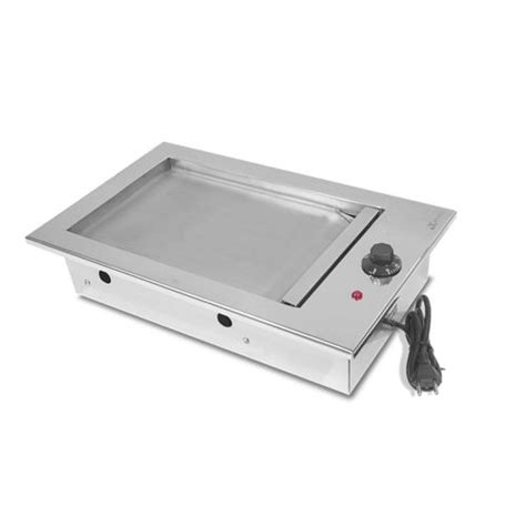 Chapa Elétrica Gourmet Em Inox de Embutir 32x50 JX METAIS 110v TELHA MIX