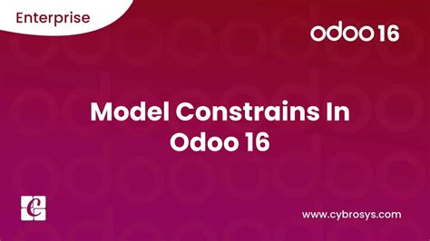 Model Constraints In Odoo Ppt