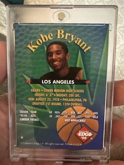 96 Collectors Edge Rookie Rage Kobe Bryant 6 EBay