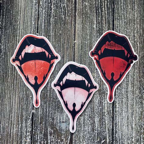 Vampire Fang Sticker Set Vampire Stickers Vinyl Stickers Etsy