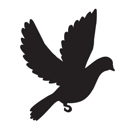 Premium Vector Vector Black Flying Dove Silhouette