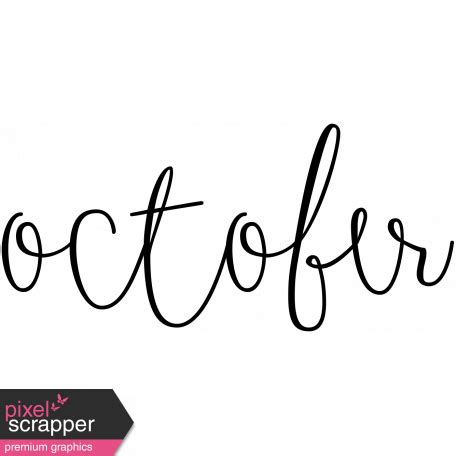 Month Word Art 02 October graphic by Marisa Lerin | Pixel Scrapper ...