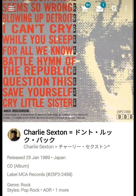 Charlie Sexton ~ チャーリー€セクストン Japan No Obi Cd 1989 Hi Tech Aor Soft