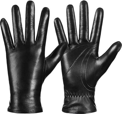 Whiteleopard Mens Warm Sheepskin Leather Gloves Thermal Cashmere