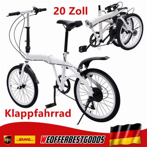 20 ZOLL FALTRAD Klappfahrrad 6 Gang Faltbar Fahrrad Klapprad Rennrad