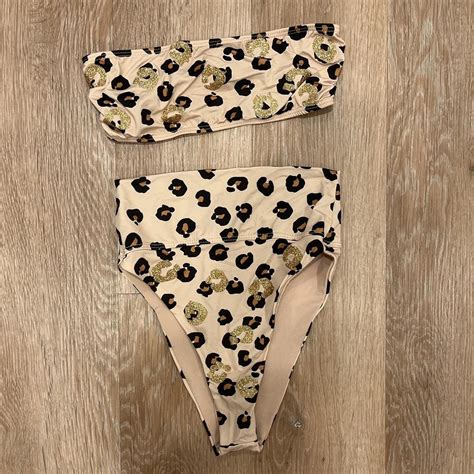Beach Riot Bikini Cheetah Print Bikini With Sparkly Depop