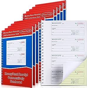 Books Money And Rent Receipt Book Part Carbonless Receipt Book