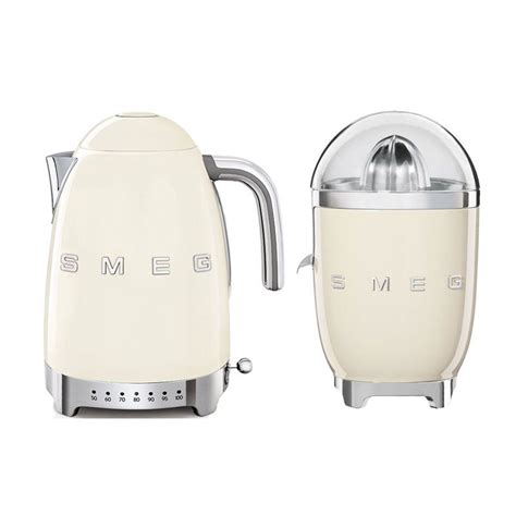 Pack Smeg Bouilloire 1 7l 7 Tasses 2400w Presse Agrumes 70w Crème à