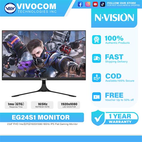 Nvision EG24S1 PRO 23 8 FHD 1920X1080 180Hz IPS Flat Gaming Monitor