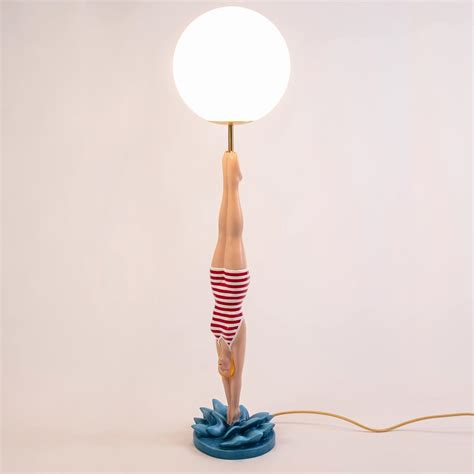 Seletti Lady Diver Table Lamp Red Multicolored