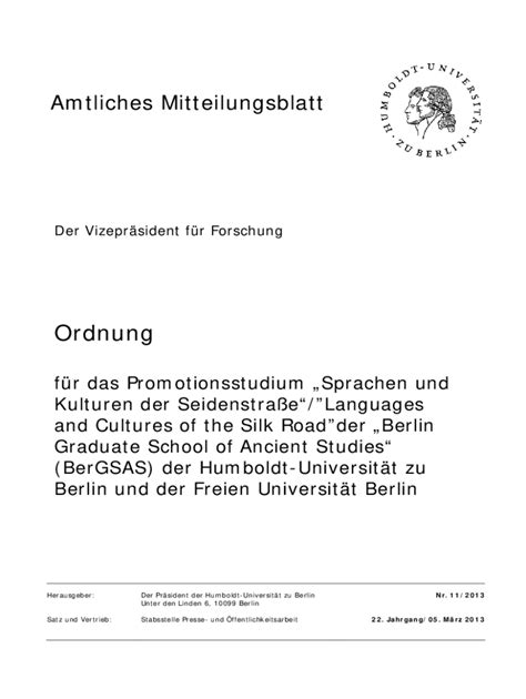 Ausfüllbar Online gremien hu berlin Languages and Cultures of the Silk