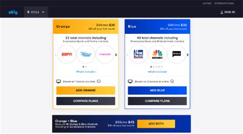 Sling TV Channels 2025 (Blue & Orange Packages)