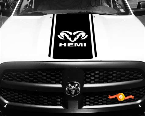 1500 2500 3500 Ram Truck Hemi Vinyl Racing Stripe Hood Decal Sticker 85