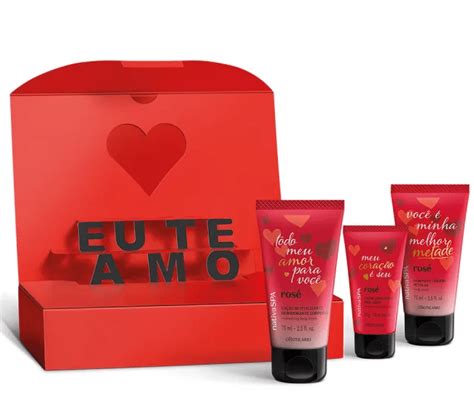 Kit Presente Nativa SPA Rosé Eu Te Amo Loção Revitalizante Creme