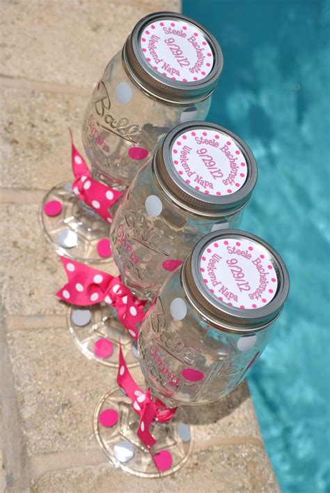 Mason jar wine glasses. We can customize the top for any occasion ...