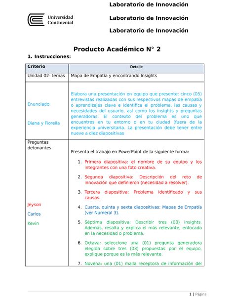 Producto Academico 2 2 Producto Académico N 2 1 Instrucciones