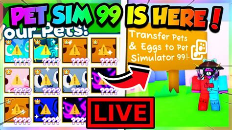 LIVE PET SIMULATOR 99 IS HERE GIVEAWAYS GRINDING Roblox