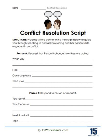 Conflict Resolution Worksheets 15 Worksheets Library