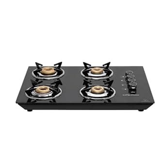 Surya Flame Apollo Round Hob Top Gas Stove 4 Burners Manual Glass