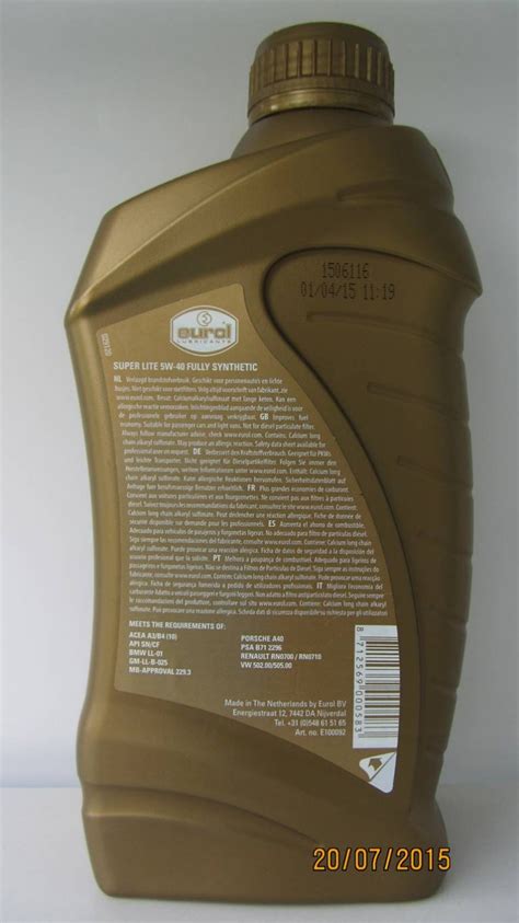 Eurol Super Lite 5W-40 свежее - Лабораторные анализы - Свежие - Форум ...
