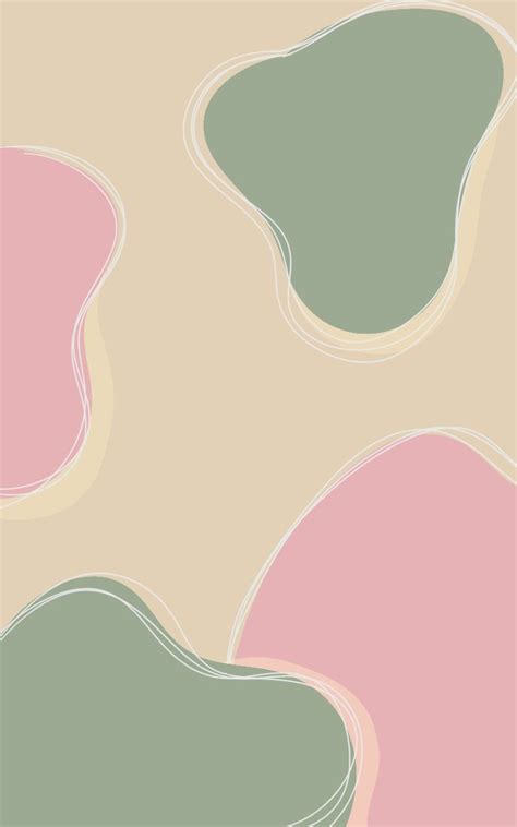 Minimalist Abstract Wallpaper in Pink and Green