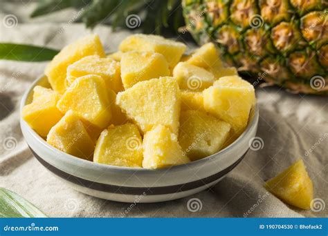 Yellow Organic Frozen Pineapple Stock Photo Image Of Summer Exotic