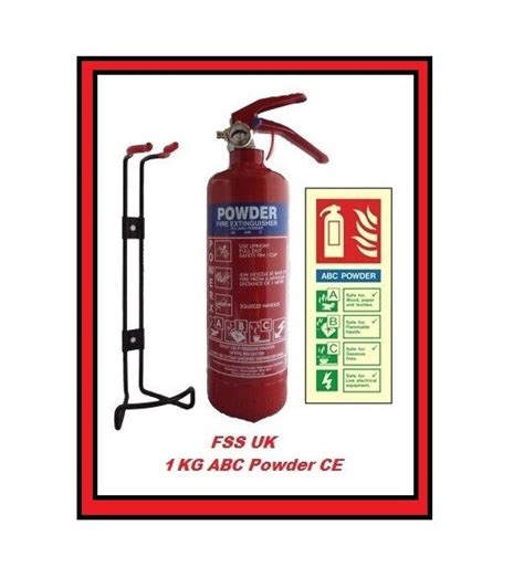 1 KG POWDER ABC FIRE EXTINGUISHER HOME OFFICE CAR KITCHEN ID SIGN WALL