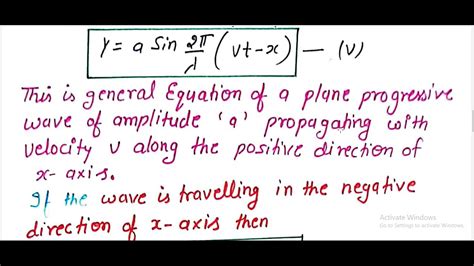 Plane Progressive Wave And Equation Of Plane Progressive Wave For B Sc