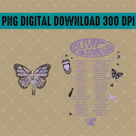 Olivia Rodrigo Guts Tour 2024 Png Digital Download Olivia Rodrigo