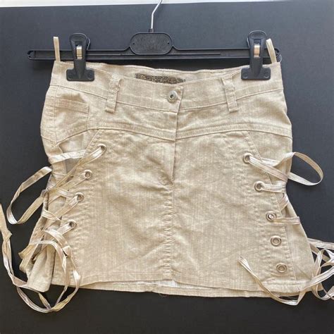 Lace Up On The Sides Mini Skirt Y2k Color Nude With Depop Ropa Outfits Estilo