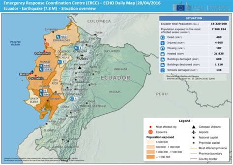 Ecuador - Earthquake (7.8 M) - Situation overview - ECHO Daily Map│20 ...