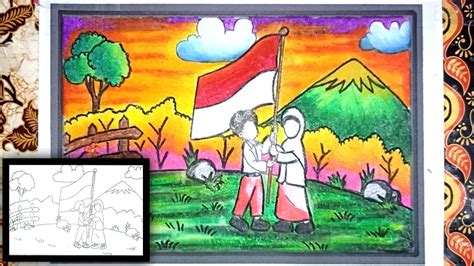 mewarnai gambar tema kemerdekaan gambar tema  agustus