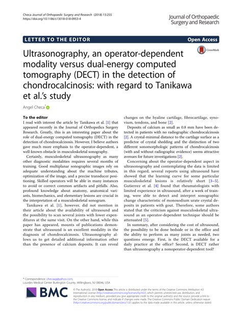 Pdf Ultrasonography An Operator Dependent Modality Versus Dual